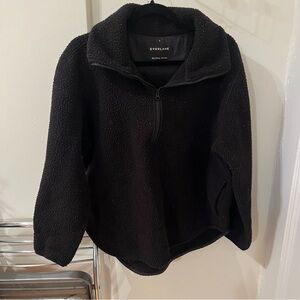 Everlane Black Sherpa Pullover Sweatshirt